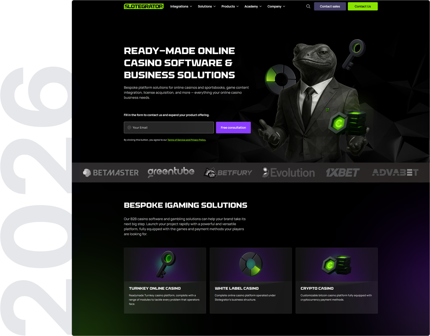 Slotegrator website visual system in 2026