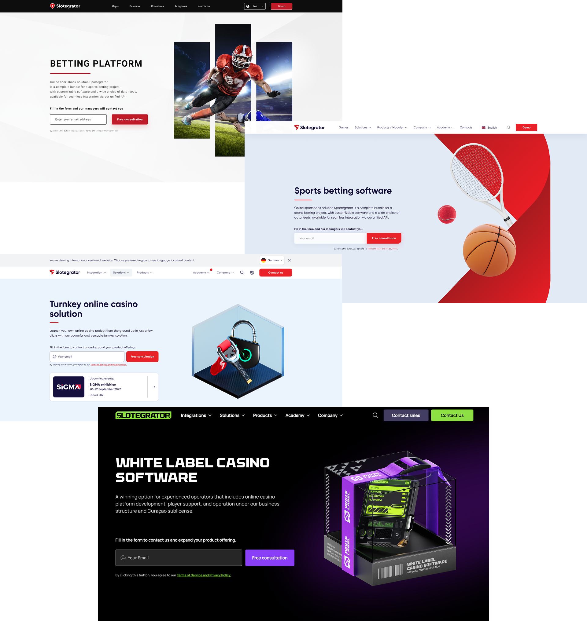 Evolution of Slotegrator digital product pages