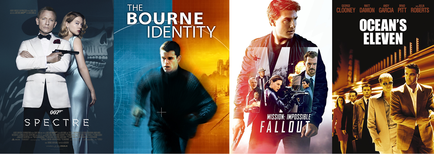 Spy and heist movie references for the IGB Live London campaign concept